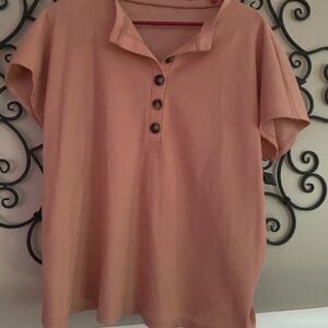 SHEIN Coral Button-Down Shirt
